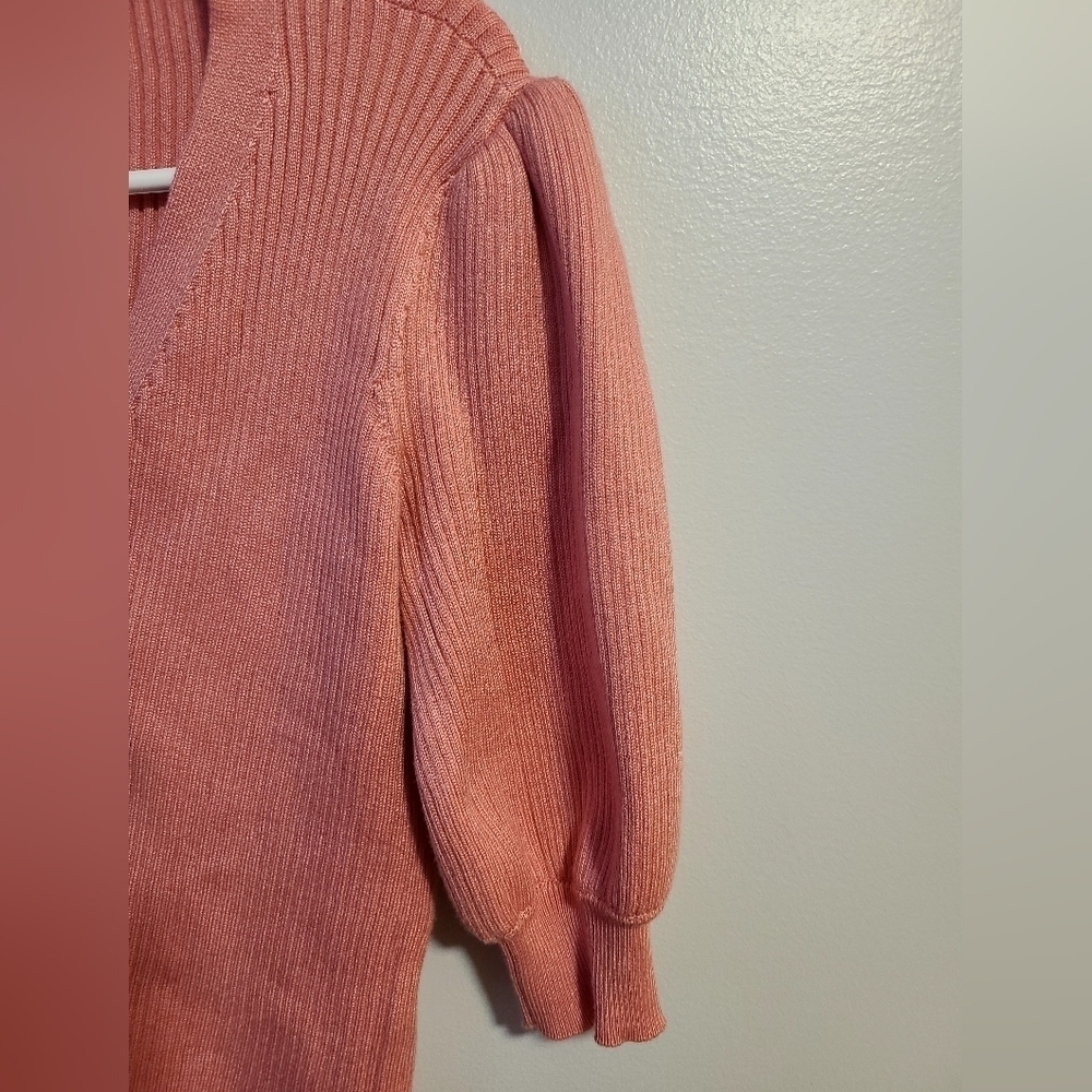 Marled 3/4 puffed sleeves cardigan - Picture 3 of 4